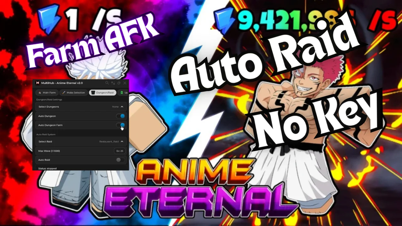 Anime Eterno Script - Auto Farm, Auto Raid, Auto Dungeon, Anti-AFK - No Key!! thumbnail